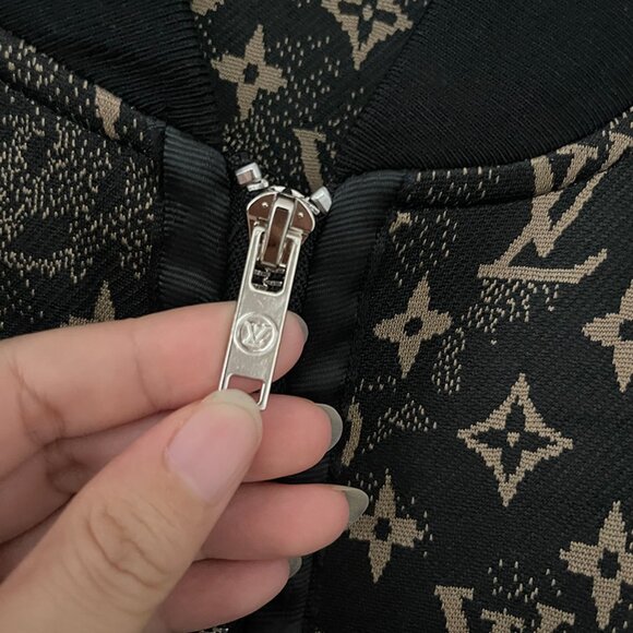 Louis Vuitton Black and Gold Monogram Bomber Jacket - Picture 3 of 9